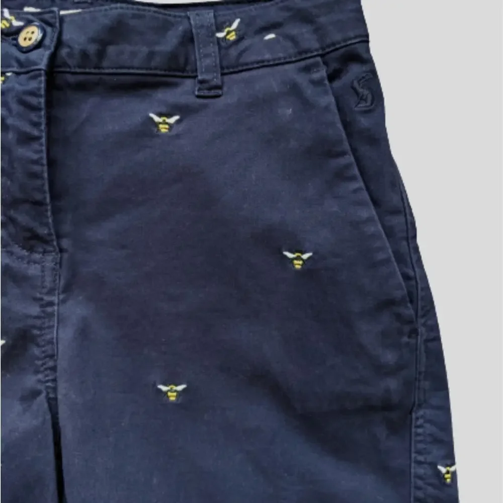 Jules Maison Jules Signature Navy Embroidered Bumblebee Shorts 4 - Picture 2 of 8